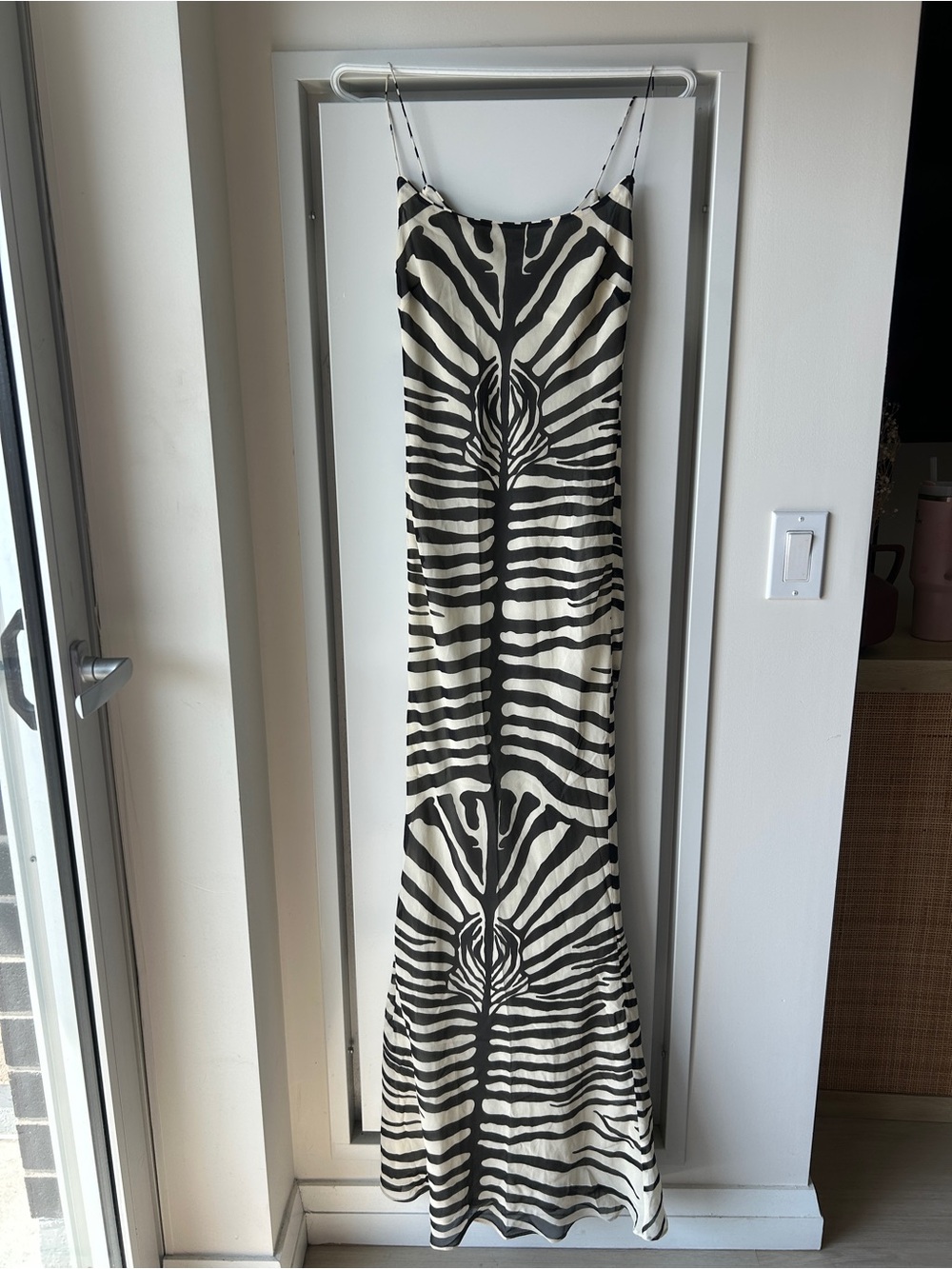 REVOLVE / Ronny Kobo 100% SILK Zebra Graphic Print Maxi Dress Size XS